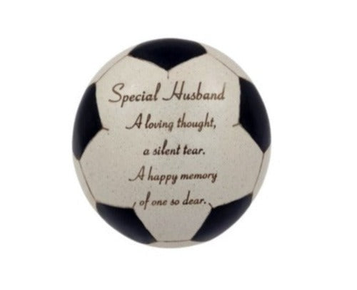 Black & White Football Memorial Plaque - Husband