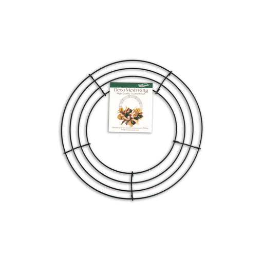 Deco Mesh Coated Wire Ring Green 10pcs Diameter 10"/25cm