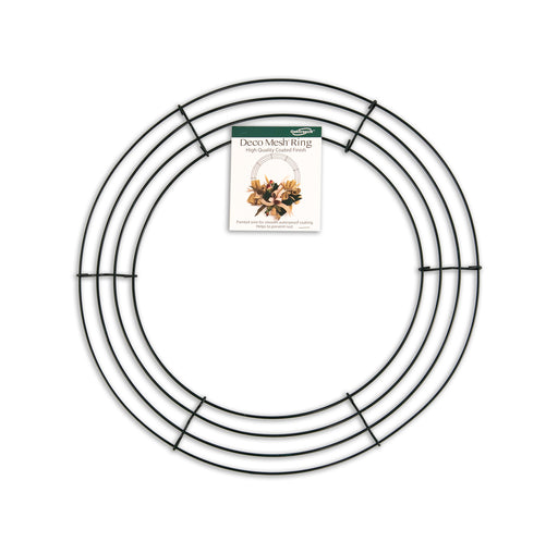 Deco Mesh Coated Wire Ring Green 10pcs Diameter 13"/33cm