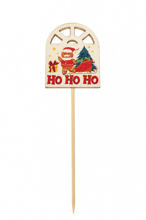 Single Wooden Christmas HO HO HO Stick