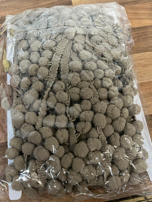 Pom Pom Trim - Light Brown - 10mm Bobbles - 10 Metre Card