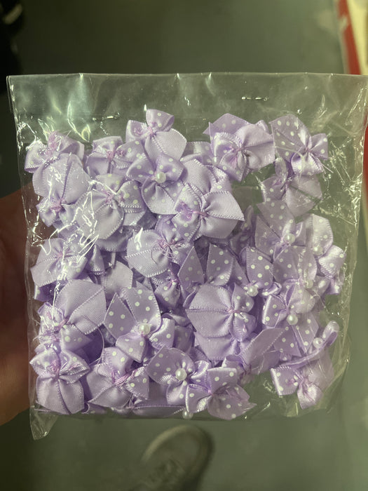 9mm Polka Dot Bows x 100 - Lilac