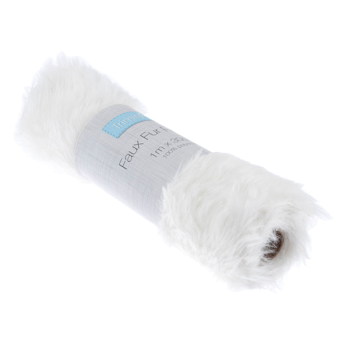 Faux Fur Roll 1m x 30cm White