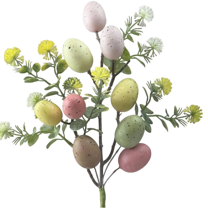 Egg & Spring Foliage Florist Pick - 37cm Tall
