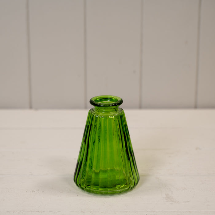 Emerald Green Glass Ribbed Bottle x H9.9cm