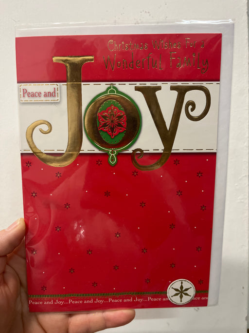 7x5" Christmas Card - Wonderful Family - Joy Image