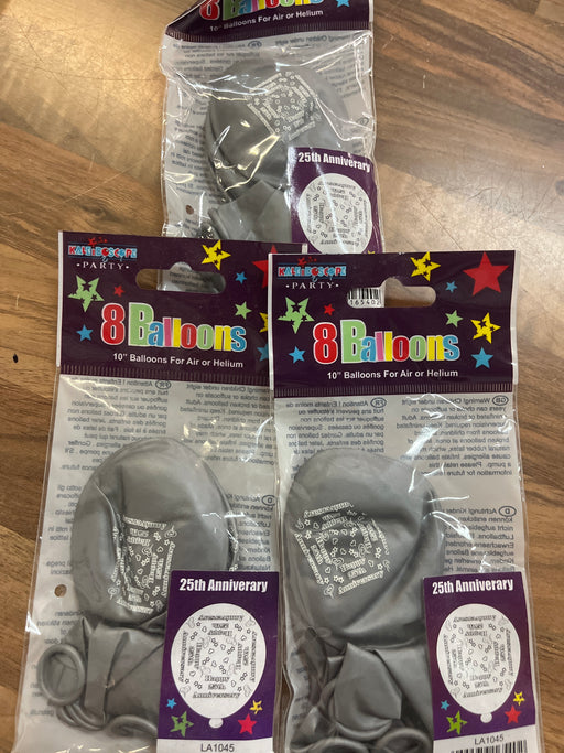 Joblot 24 latex balloons -25th anniversary
