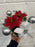 REDUCED TO CLEAR-Poinsettia Bauble & Holly Grave Vase Container  - White + Red