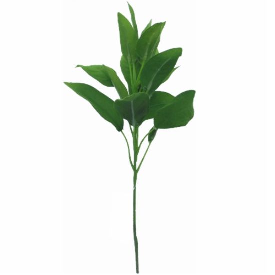 Flocked Sage Green Leaf Pick x 32cm