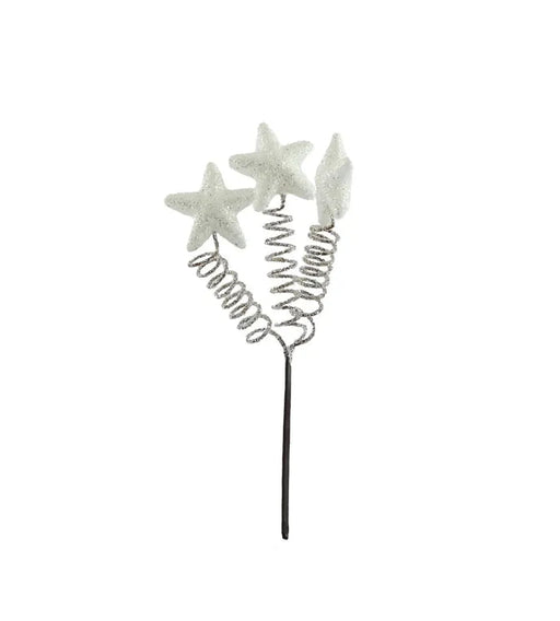 Frosted White Star Pick - 16cm tall