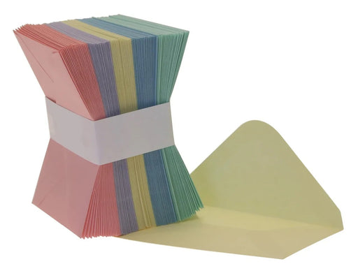 Full Pack of 100 Multi-Coloured Envelopes