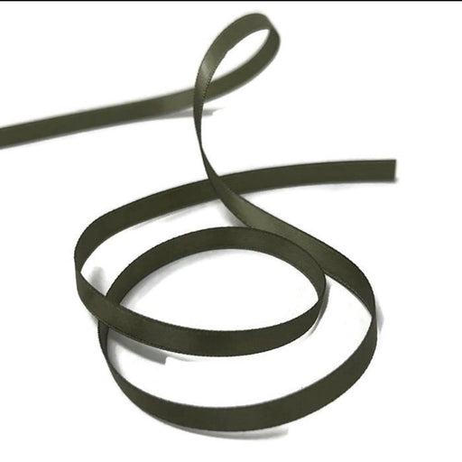 25mm x 20m Double Faced  Satin Ribbon - Olive Green