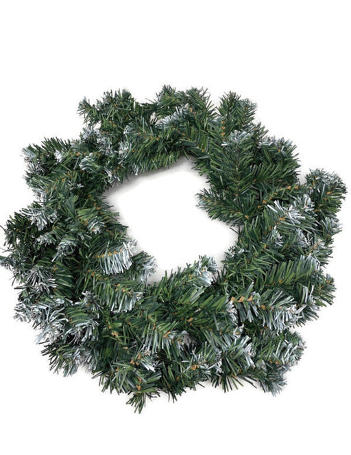 40cm Snowy Artificial Green Pine Christmas Wreath