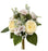 Rose and Glitter Hydrangea Bundle with Foliage - Ivory/Pink Mix (31cm long)