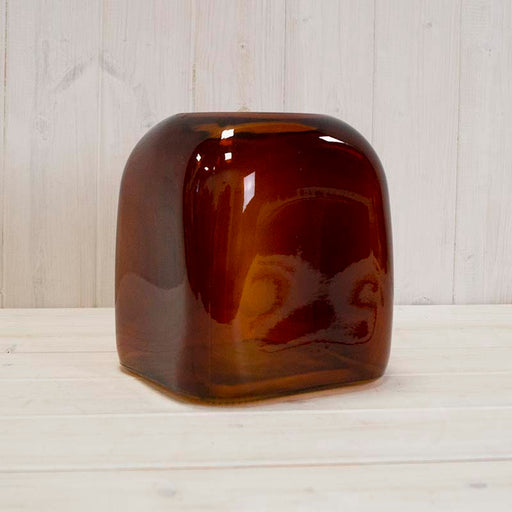 Burnt Amber Square Bubble Vase H18 x W16cm