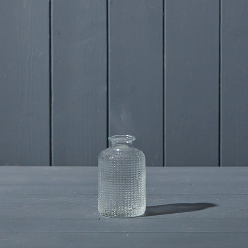 Clear Dimpled Glass Bottle x 10cm