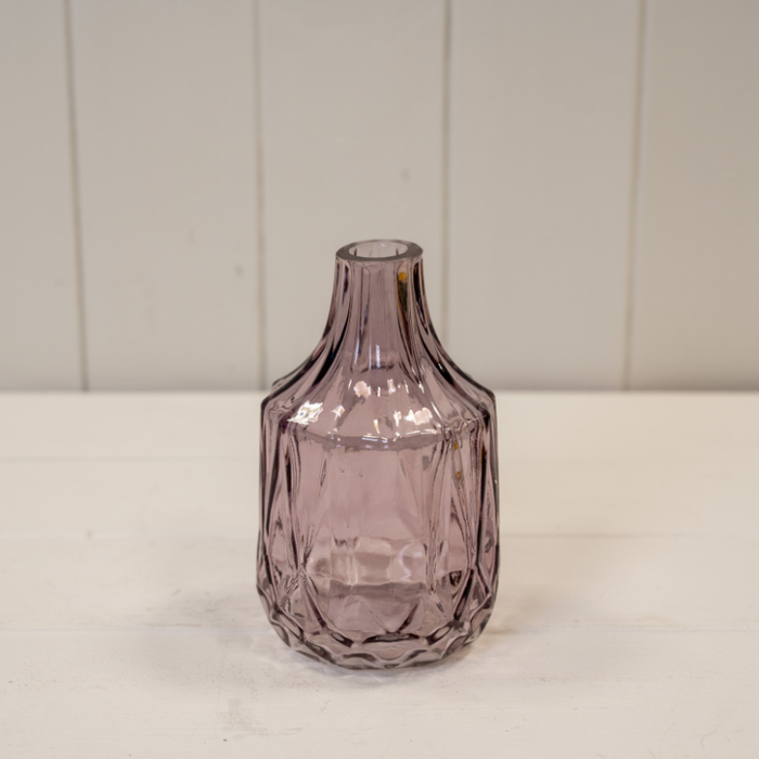 13.8cm Glass Bottle - Amethyst 