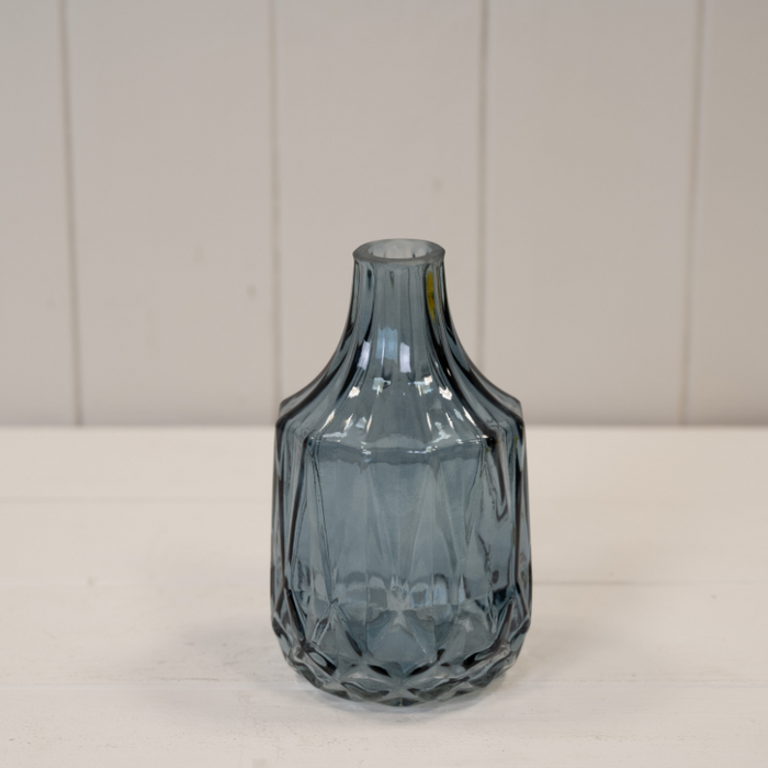 13.8cm Glass Vase - Blue