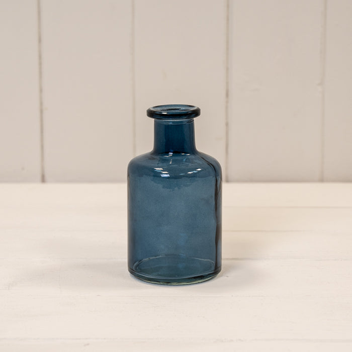 Blue Glass Bottle - H11.8cm