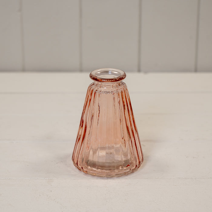 Rose Ribbed Glass Bottle x H9.9cm