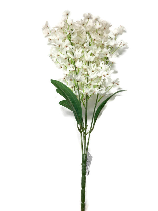 5 Stem Tall White Blossom Flower Bush x 75cm