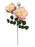 Garden Rose Spray - Pink & Ivory (2 heads, 1 bud. 59cm long)