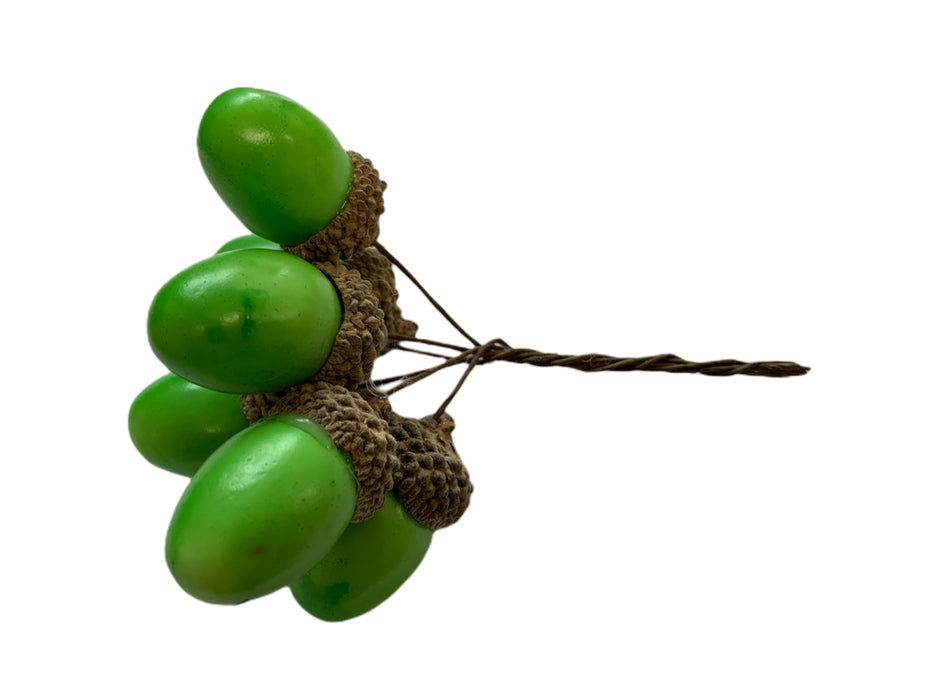 Green Acorns on Wire x 24