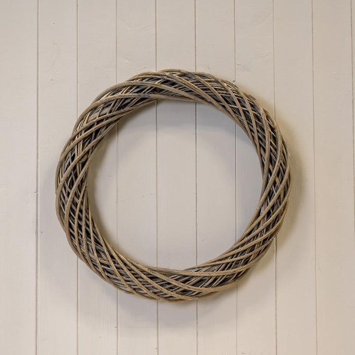 Grey Round Thick Willow Wreath x 50cm