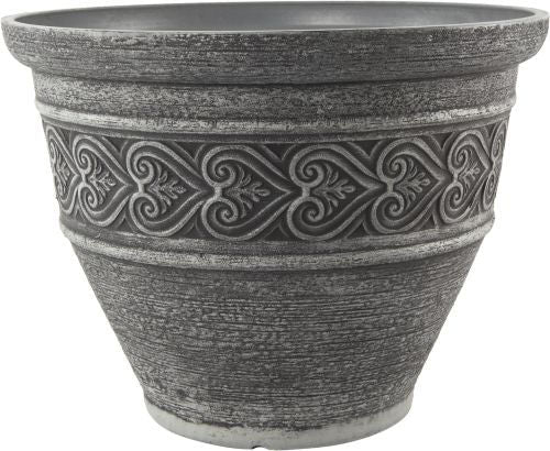 Grey Granite Style Plastic Heart Planter - H30.6 x L38.8cm