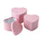 HEART SHAPE Symphony Lined Hat Boxes - Set of 3 - Pink