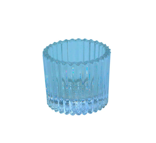 Harrison Blue Glass Tealight Holder - D 5 x H4.5cm 