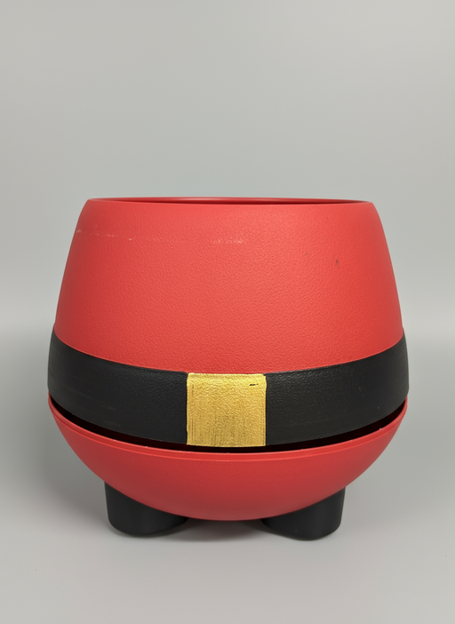 Holiday Santa Plastic Planter - L24cm