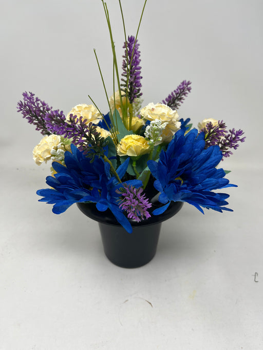 HANDMADE replacement pot with  gerberas, lavender, mini carnation