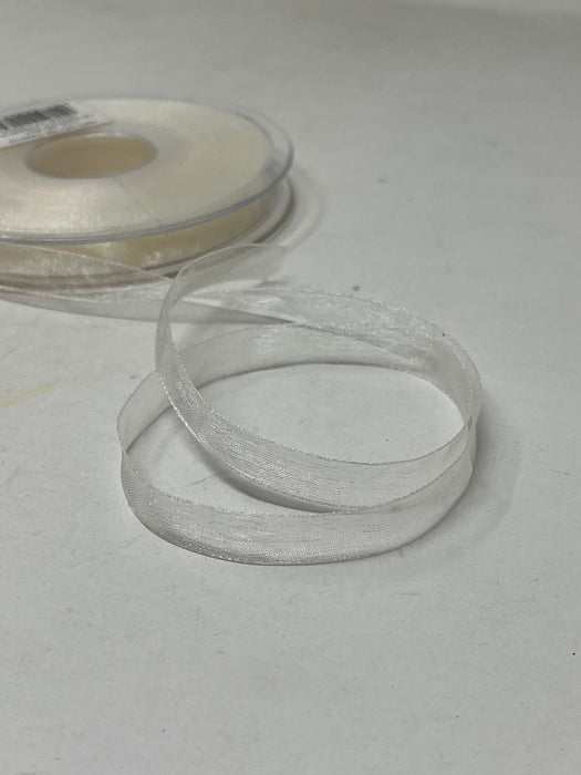 10mm x25m Organza Ribbon - Cream