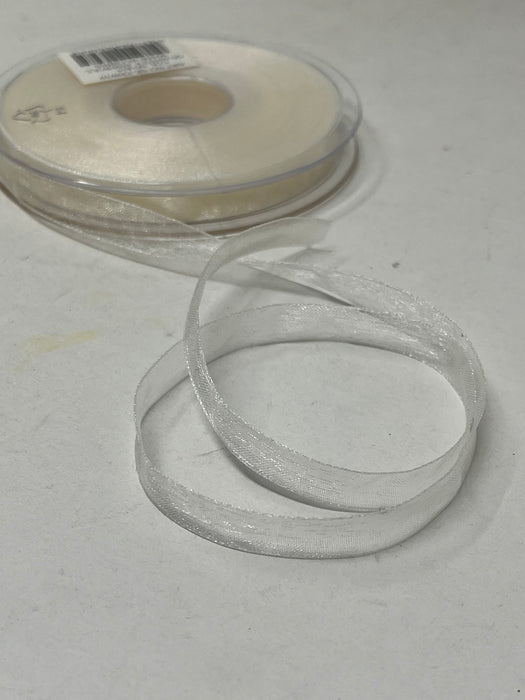 10mm x25m Organza Ribbon - Cream