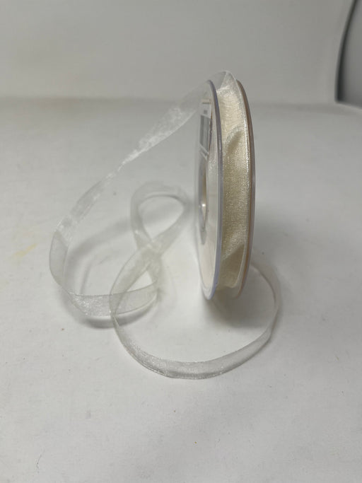 10mm x 25 Metres Organza Ribbon - Ivory