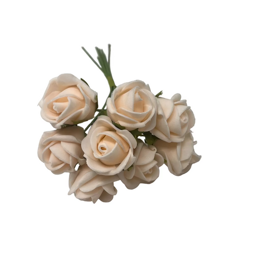 8 head mini foam rose bunch soft apricot