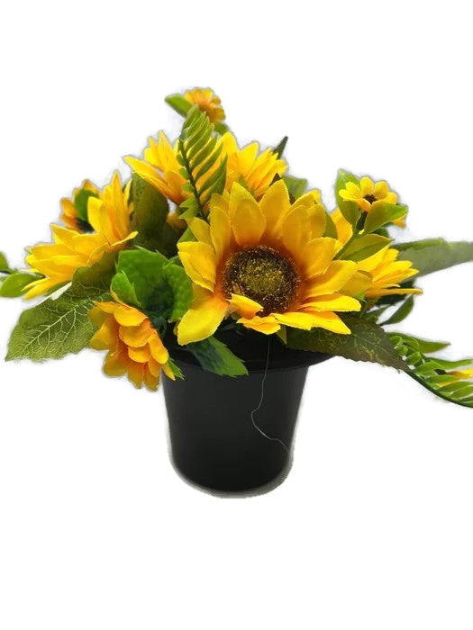 HANDMADE replacement pot with Sunflowers