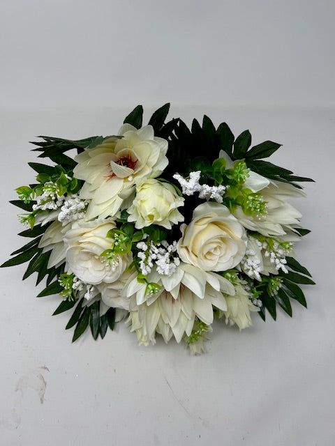 Rose Water Lily & Protea Flower Bush - Cream