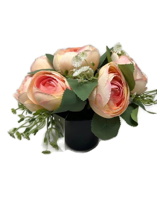 HANDMADE replacement pot with pink peonies