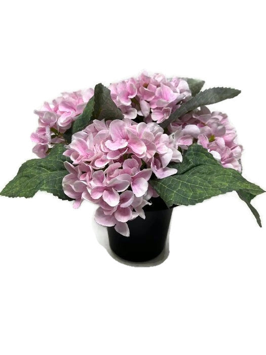 HANDMADE replacement pot with pink hydrangea