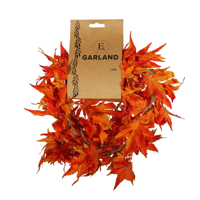 Japanese Maple Leaf Garland- Acer Palmatum x 170cm - Orange