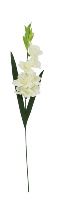 Large 7 Head Gladiolus Spray - Ivory - 90cm long