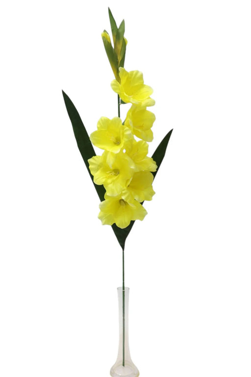 Large 7 Head Gladiolus Spray - Yellow - 90cm long