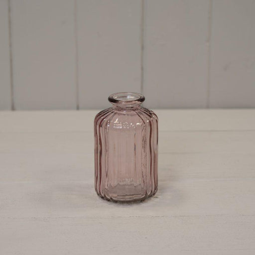 Lavender Ribbed Glass Bottle x H10cm