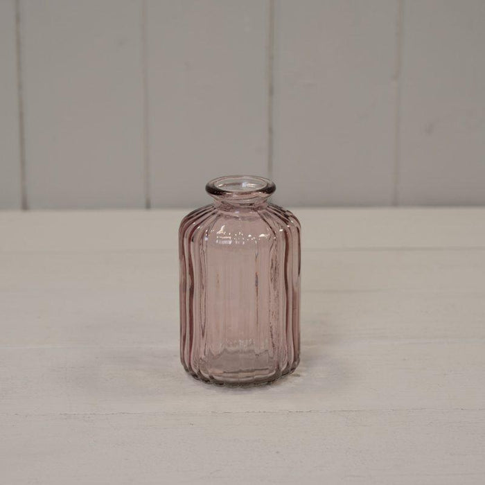 Lavender Ribbed Glass Bottle x H10cm