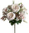 Artificial Mini Garden Rose Bush - Ivory - 37cm long