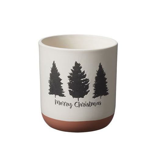 Merry Christmas Winter Ceramic Pot x H15.2cm