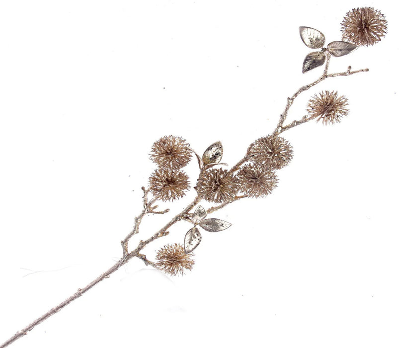 Metallic Echinops Stem - Gold - 74cm long