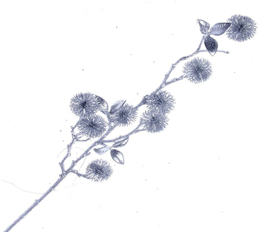 Metallic Echinops Stem - Silver - 74cm long